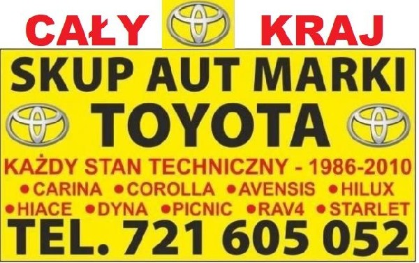 Kupię Toyotę Corolla e11 e12 Avensis Carina Hiace SKUP