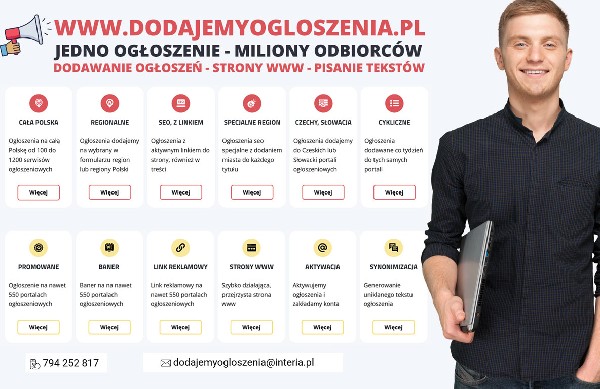 Dodawanie ogłoszeń - Tworzenie stron www - Pisanie tekstów 